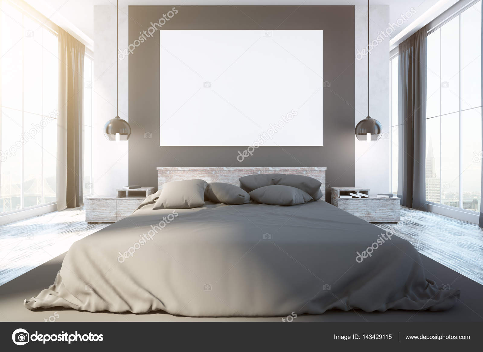 intérieur de la chambre à coucher contemporaine — Photographie ... intérieur de la chambre à coucher contemporaine — Photographie ...