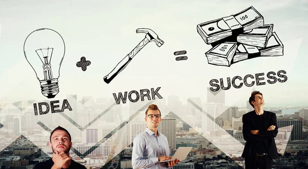 Idea più lavoro uguale successo — Foto Stock