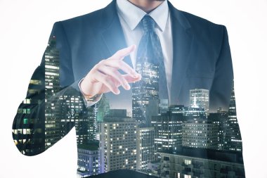 İşadamı multiexposure işaret