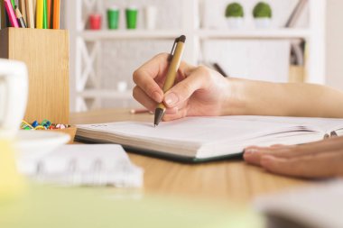 Kadın defterini içinde yazma