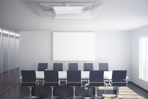 Conference room with blank poster — Stock Photo, Image