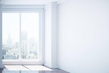 Oda boş beton duvar ile