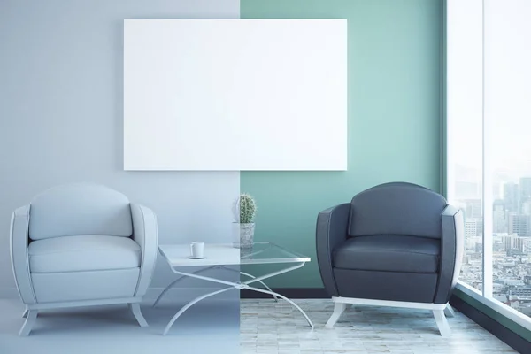 Creative interior with poster — Stock Photo, Image