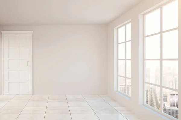 Interior de hormigón con pared en blanco —  Fotos de Stock