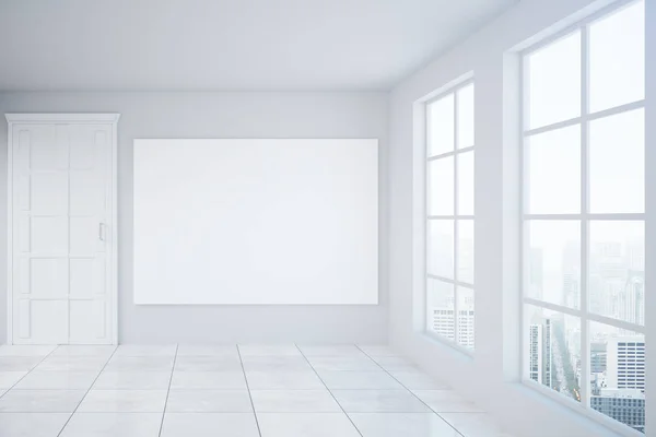 Concrete interior with blank poster — Stock Photo, Image