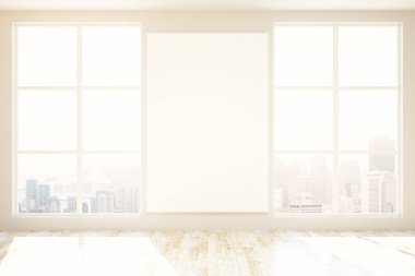 Boş posteri ile mobilyasız iç