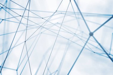 Beyaz arka plan soyut bağlı puan. Bağlantı kavramı. 3D render