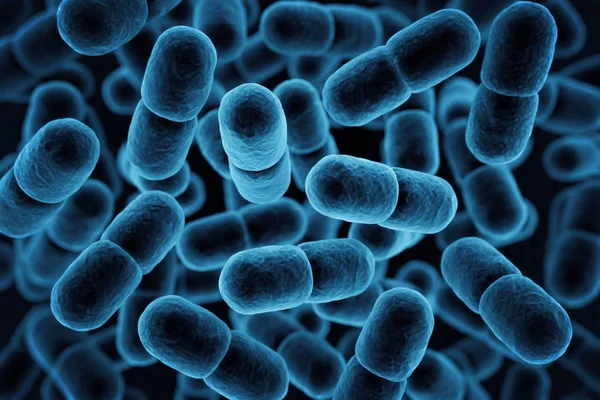 Blue microbe background. 3D Rendering — Stock Photo, Image