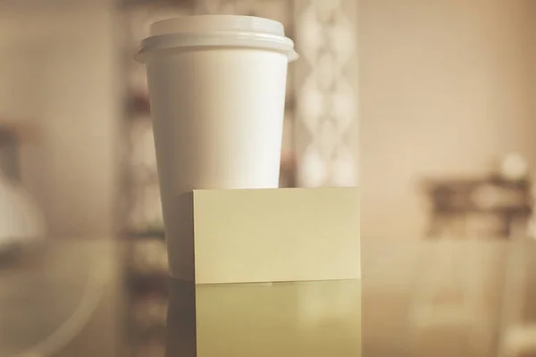 Kahve ve kartvizit — Stok fotoğraf