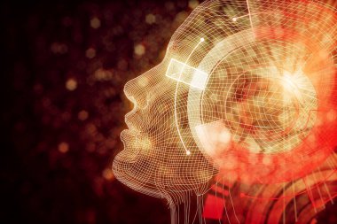 Dijital turuncu akıllı robot