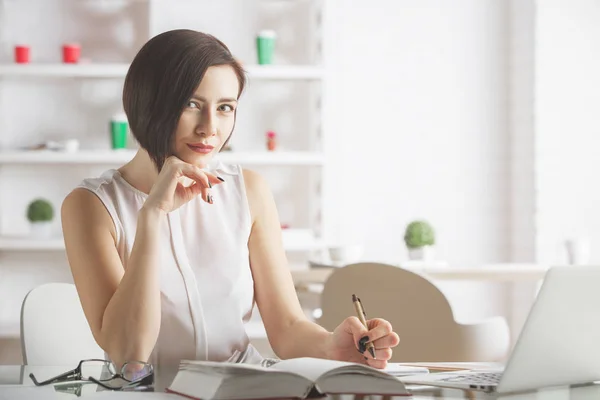 Hermosa mujer de negocios trabajando en el proyecto —  Fotos de Stock