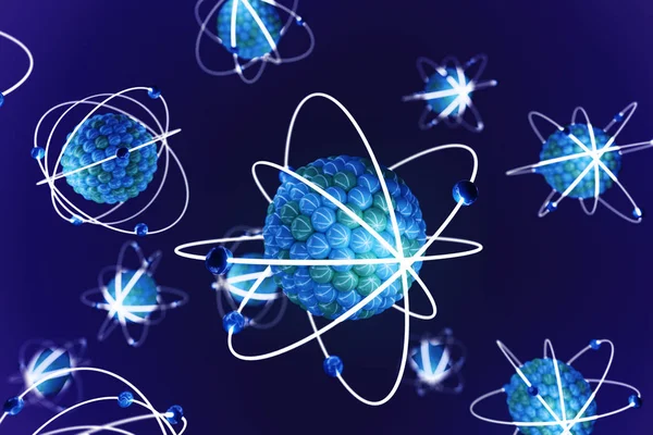 青の背景に分子 — ストック写真