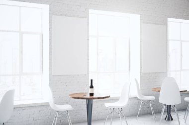 Poster yan tuğla kafe