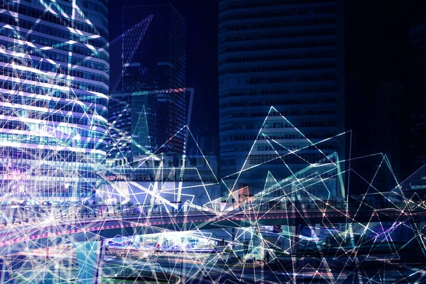 Poligonal gece şehir arka plan