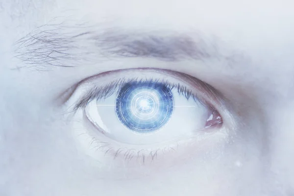 Blue digital male eye — Stock Photo, Image
