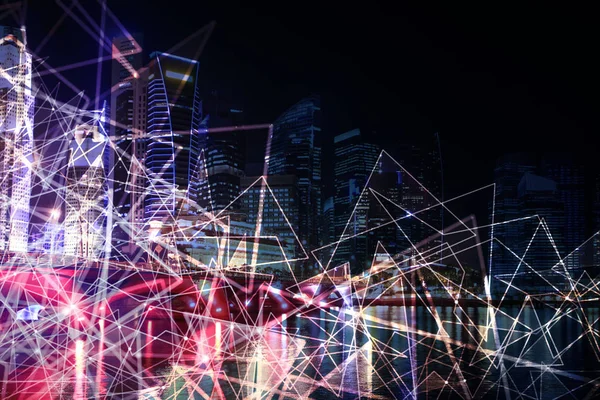 Poligonal gece şehir duvar kağıdı