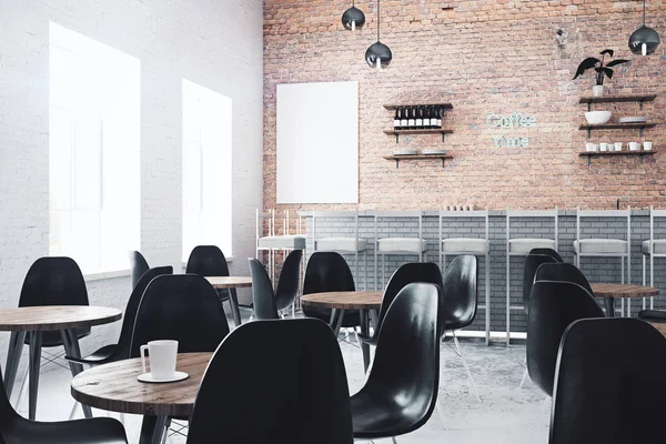 Cafe kahve ve boş poster