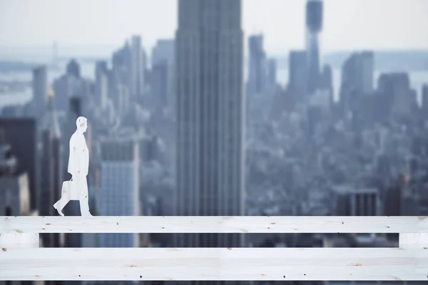 Silhueta homem na ponte abstrata — Fotografia de Stock