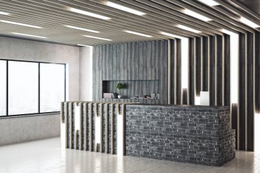 Yaratıcı resepsiyon masası yan