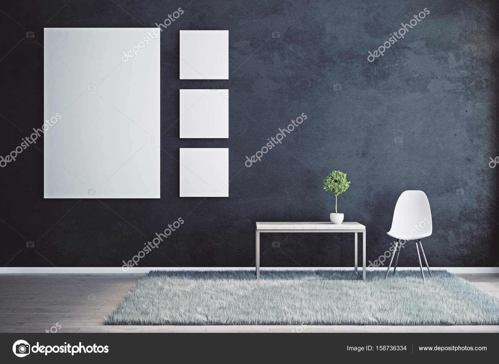 Zwart interieur met leeg canvas — Stockfoto © peshkova #158736334 Zwart interieur met leeg canvas — Stockfoto © peshkova #158736334