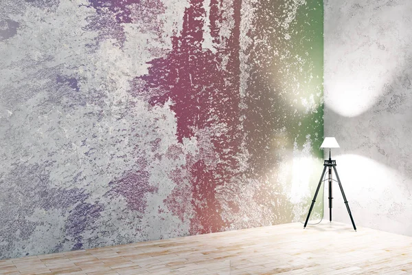 Kleurrijke kamer met lege muur — Stockfoto