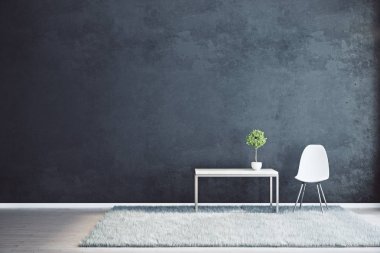 Siyah iç boş duvar ile