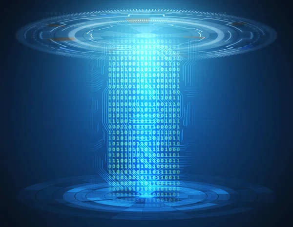 Abstract blauw teleport. Technologie, innovatie, toekomst concept. — Stockfoto