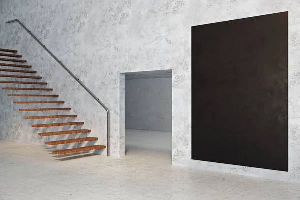 空の黒板とコンクリートの部屋 — ストック写真