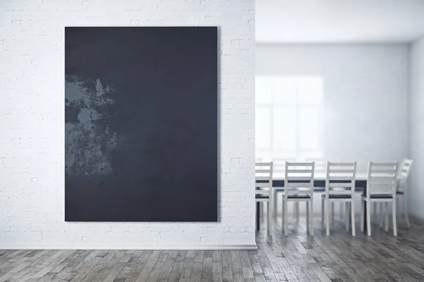 Meeting room with empty chalkboard — Stock Photo, Image