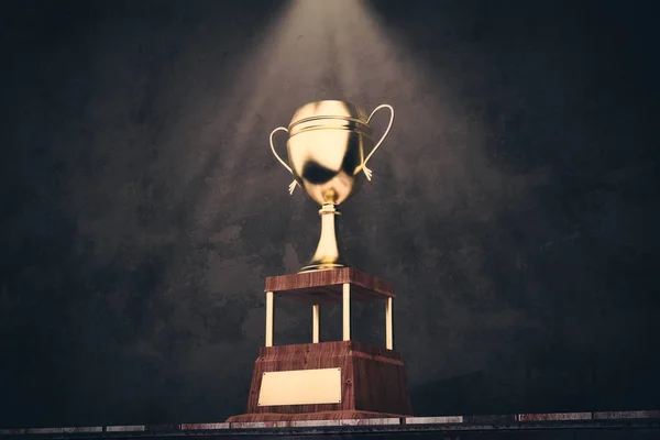 Golden winner's cup side — Stock Photo, Image