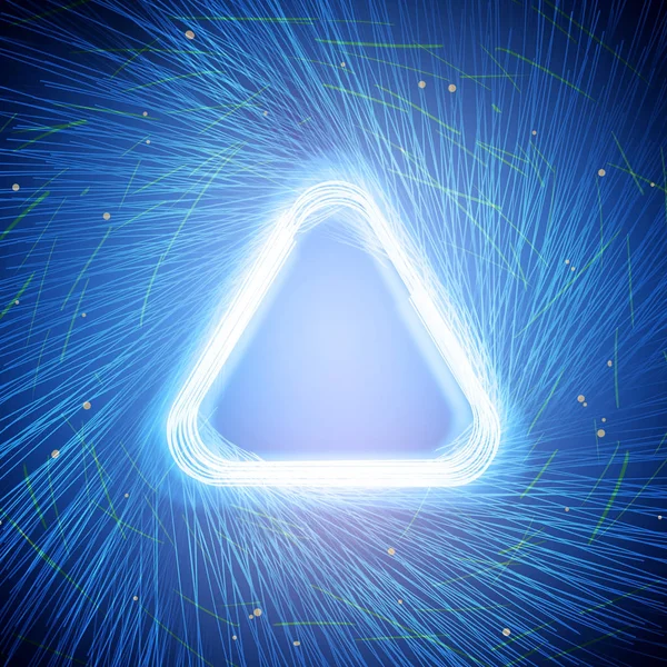 Świecące niebieski trójkąt — Zdjęcie stockowe