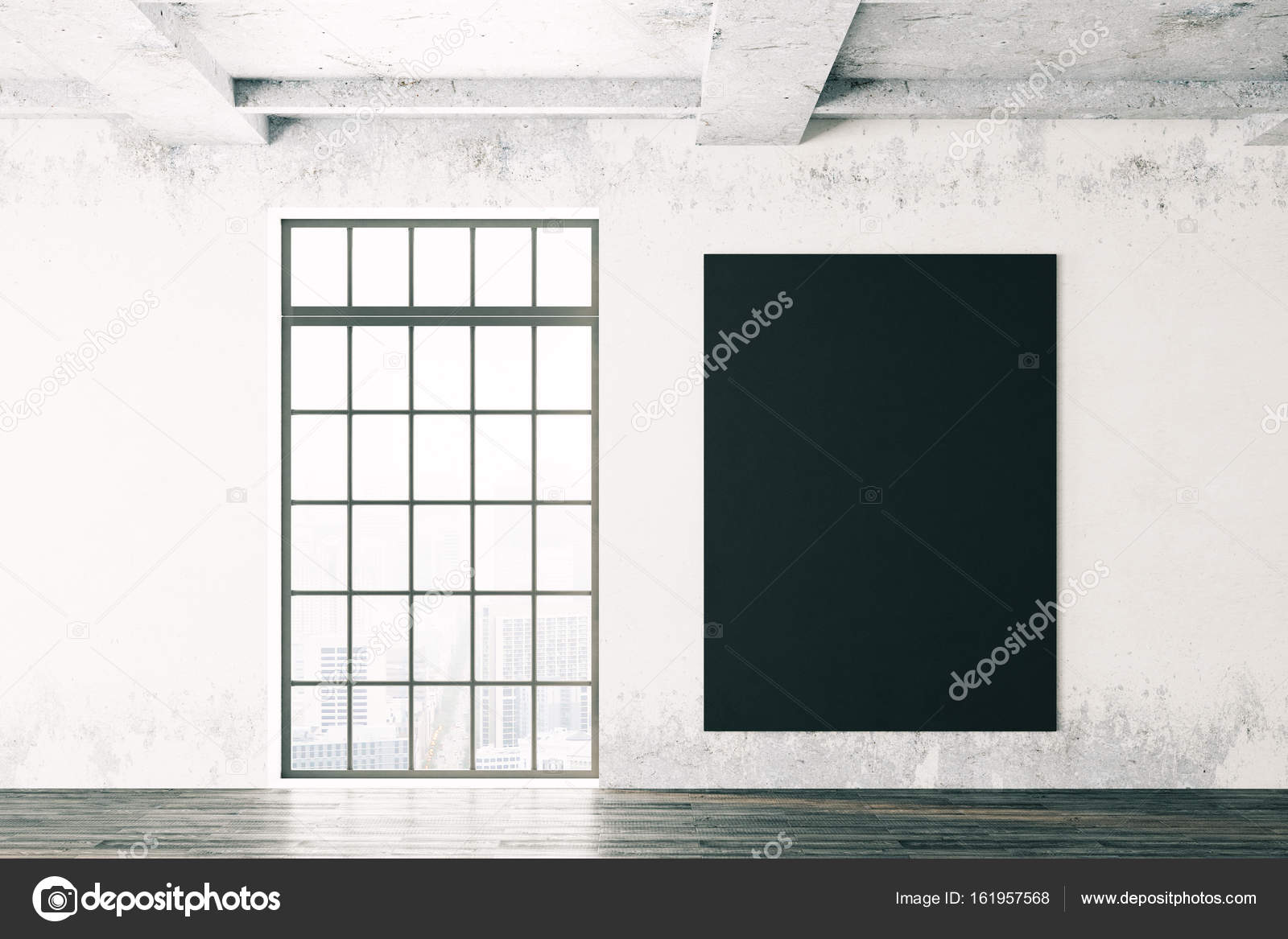 Room Interior With Blank Chalkboard Stock Photo C Peshkova