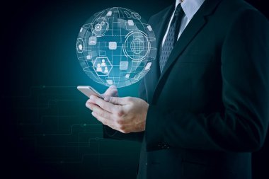 Yenilik, küresel iletişim ve teknoloji kavramı 