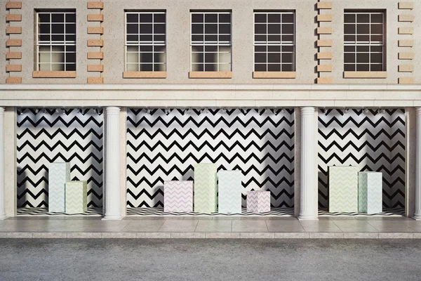 Storefront with empty podiums