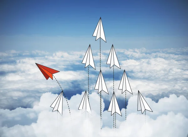 Paper planes on sky bakcground — Stock Photo, Image