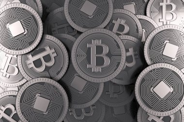 Gümüş bitcoin arka plan 