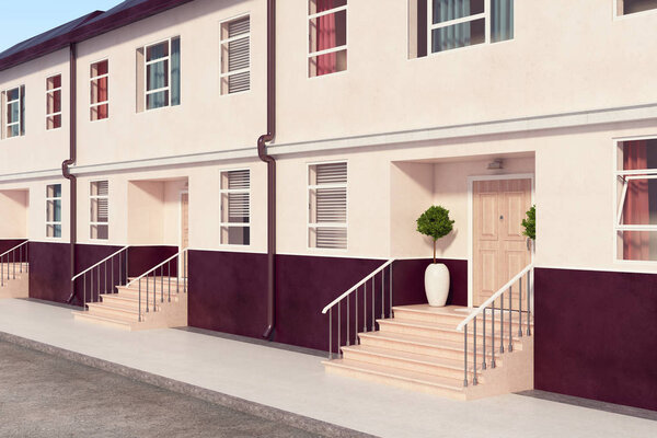 Building with nice porches side