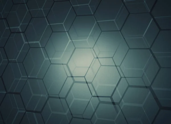 Papel de parede hexagonal criativo. Conceito de tecnologia. Renderização 3D — Fotografia de Stock