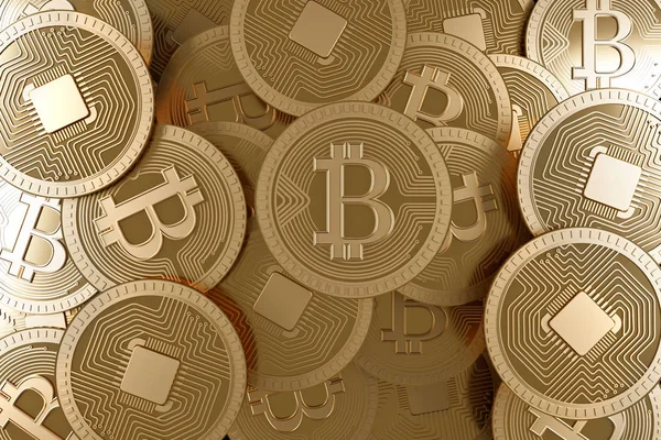 Золотий bitcoin фону — стокове фото