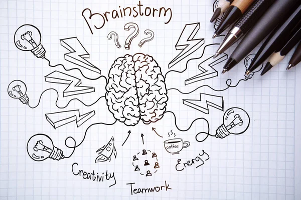 Konsep Brainstorming dan kreativitas — Stok Foto