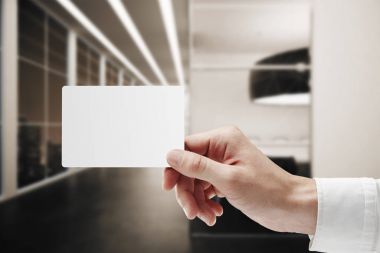 Kartvizit, şirket kavramı tutan el 