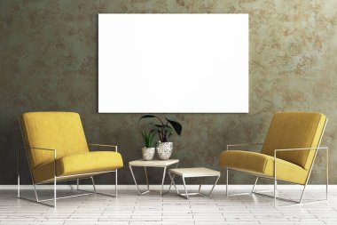 Oturma odası boş çerçeve ile 