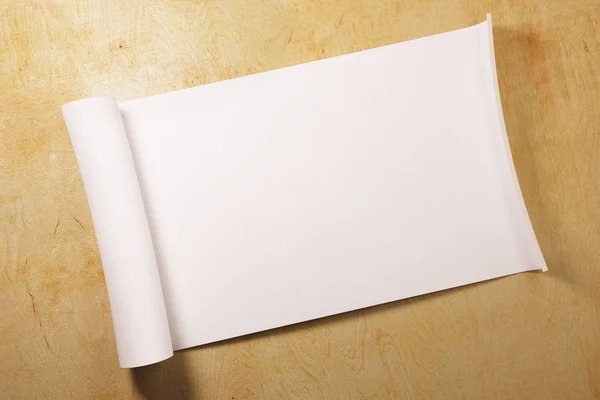 Empty white parchment scroll — Stock Photo, Image