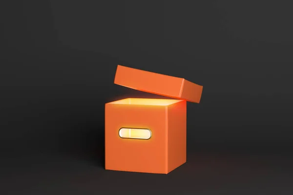 Glödande orange box — Stockfoto