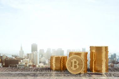Şehir Manzaralı altın bitcoins 