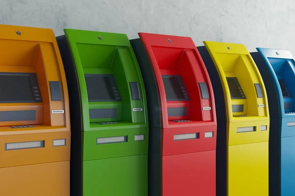 Kleurrijke Atm machines kant — Stockfoto