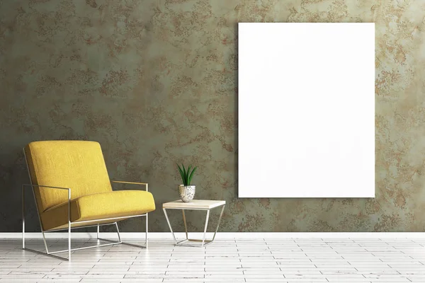 Living room with empty banner — Stock Photo, Image