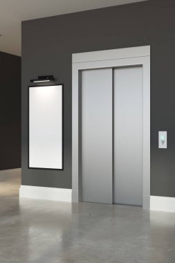 Asansör ve poster tarafı ile iç 