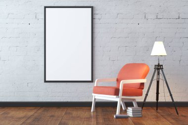 Boş afiş ile çağdaş iç 