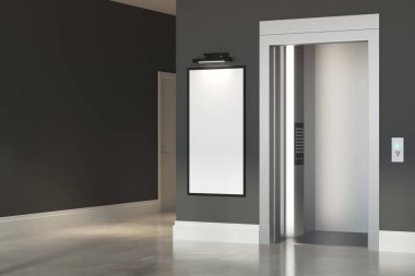 Asansör ve afiş yan ile iç 